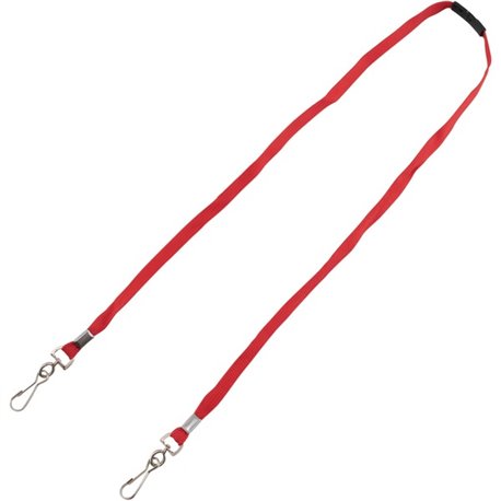 Advantus Face Mask Lanyard - 10 / Pack - Adjustable - J-Hook Attachment - 30" Length - Red