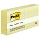 Post-it Lined Notes - 600 x Canary Yellow - 3" x 3" - Square - 100 Sheets per Pad - Ruled - Yellow - Paper - Self-adhesive, Repo