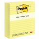 Post-it Notes Original Lined Notepads - 100 - 3" x 5" - Rectangle - 100 Sheets per Pad - Ruled - Yellow - Paper - Self-adhesive,