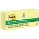 Post-it Greener Notes - 1200 - 1 1/2" x 2" - Rectangle - 100 Sheets per Pad - Unruled - Yellow - Paper - Self-adhesive, Repositi