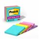 Post-it Super Sticky Notes - Supernova Neons Color Collection - 3" x 3" - Square - 90 Sheets per Pad - Aqua Splash, Acid Lime, G