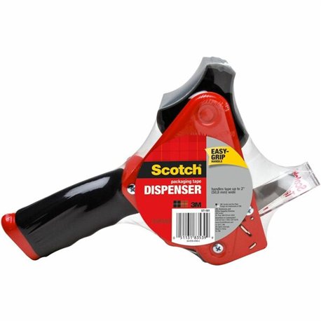Scotch Heavy-Duty Packaging Tape Dispenser - Foam Handle - Holds Total 1 Tape(s) - 3" Core - Refillable - Soft Grip, Retractable