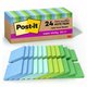 Post-it Recycled Super Sticky Notes - 70 - 3" x 3" - Square - 70 Sheets per Pad - Assorted Oasis - Adhesive - 24 / Pack - Recycl