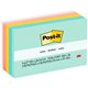 Post-it Notes - Beachside Caf&eacute Color Collection - 500 - 3" x 5" - Rectangle - 100 Sheets per Pad - Unruled - Fresh Mint, A