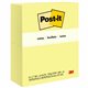 Post-it Notes Original Notepads - 3" x 5" - Rectangle - 100 Sheets per Pad - Unruled - Canary Yellow - Paper - Self-adhesive, Re