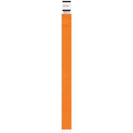 Advantus Neon Tyvek Wristbands - 500 / Pack - Neon Orange - Tyvek