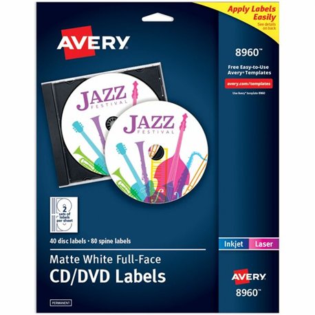 Avery Optical Disc Label - Inkjet - 40 / Pack