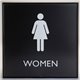 Lorell Women's Restroom Sign - 1 Each - Women Print/Message - 8" Width x 8" Height - Square Shape - Surface-mountable - Easy Rea