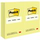 Post-it Notes Original Notepads - 4" x 6" - Rectangle - 100 Sheets per Pad - Unruled - Canary Yellow - Paper - Self-adhesive, Re