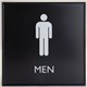 Lorell Men's Restroom Sign - 1 Each - Men, Toilette Men Print/Message - 8" Width x 8" Height - Square Shape - Surface-mountable 