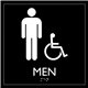 Lorell Men's Handicap Restroom Sign - 1 Each - men's restroom/wheelchair accessible Print/Message - 8" Width x 8" Height - Squar