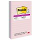 Post-it Super Sticky Lined Recycled Notes - Wanderlust Pastels Color Collection - 270 - 4" x 6" - Rectangle - 90 Sheets per Pad 