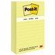 Post-it Lined Notes - 500 - 4" x 6" - Rectangle - 100 Sheets per Pad - Ruled - Yellow - Paper - Self-adhesive, Repositionable - 