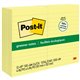 Post-it Greener Notes - 1200 - 4" x 6" - Rectangle - 100 Sheets per Pad - Ruled - Canary Yellow - Paper - Self-adhesive, Reposit