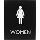 Lorell Women's Restroom Sign - 1 Each - Women Print/Message - 6.4" Width x 8.5" Height - Rectangular Shape - Surface-mountable -
