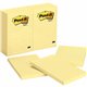 Post-it Notes Original Lined Notepads - 100 - 4" x 6" - Rectangle - 100 Sheets per Pad - Ruled - Canary Yellow - Paper - Self-ad