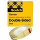 Scotch Permanent Double-Sided Tape - 1/2"W - 25 yd Length x 0.50" Width - 1" Core - Permanent Adhesive Backing - Long Lasting - 