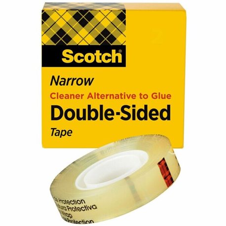 Scotch Permanent Double-Sided Tape - 1/2"W - 25 yd Length x 0.50" Width - 1" Core - Permanent Adhesive Backing - Long Lasting - 