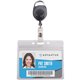 Advantus Badge Reel Holder Combo Pack - Support 3.75" x 2.58" Media - Horizontal - Vinyl - 10 / Pack - Black/Clear - Durable