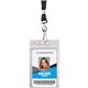 Advantus ID Holder/Lanyard Combo Pack - Support 3.75" x 2.58" Media - Vertical - Vinyl - 20 / Pack - Black/Clear - Durable