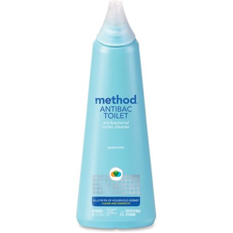 Method Antibacterial Toilet Cleaner - 24 fl oz (0.8 quart) - Spearmint Scent - 1 Each - Non-toxic, Anti-bacterial, Triclosan-fre