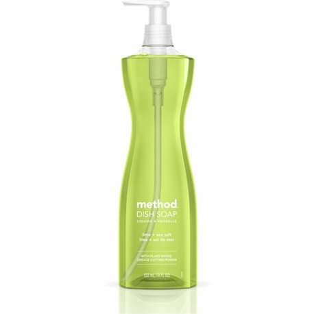 Method Dish Soap - 18 fl oz (0.6 quart) - Lime + Seasalt Scent - 1 Each - Light Willow Green