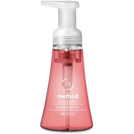 Method Foaming Hand Soap - Pink Grapefruit ScentFor - 10 fl oz (295.7 mL) - Pump Bottle Dispenser - Hand - Light Pink - Pleasant