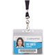 Advantus ID Holder/Lanyard Combo Pack - Support 3.75" x 2.63" Media - Horizontal - Vinyl - 20 / Pack - Black/Clear - Durable