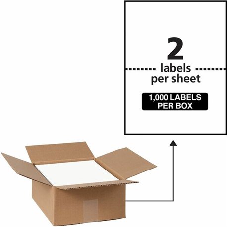 Avery 5-1/2" x 8-1/2" Labels, Ultrahold, 1,000 Labels (95526) - Waterproof - 5 1/2" Width x 8 1/2" Length - Permanent Adhesive -