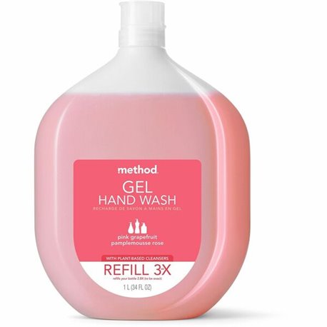 Method Pink Grapefruit Gel Hand Wash - Pink Grapefruit ScentFor - Bottle Dispenser - Hand - Light Pink - Refillable, Cruelty-fre