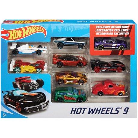 Mattel Hot Wheels 9-Car Gift Pack - Genuine Die Cast Parts - Makes A Great Gift for Kids and Collectors