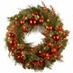 National Tree Decorative Wreath - White, Green, Red - Christmas Theme