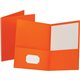 Oxford Letter Recycled Pocket Folder - 8 1/2" x 11" - 100 Sheet Capacity - 2 Internal Pocket(s) - Leatherette - Orange - 10% Rec