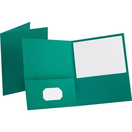 Oxford Letter Recycled Pocket Folder - 8 1/2" x 11" - 100 Sheet Capacity - 2 Internal Pocket(s) - Leatherette - Teal - 10% Recyc