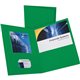 Oxford Letter Recycled Pocket Folder - 8 1/2" x 11" - 2 Internal Pocket(s) - Leatherette - Hunter Green - 10% Recycled - 25 / Bo