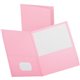 Oxford Letter Recycled Pocket Folder - 8 1/2" x 11" - 2 Pocket(s) - Leatherette - Pink - 10% Recycled - 25 / Box