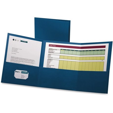 Oxford Letter Report Cover - 8 1/2" x 11" - 150 Sheet Capacity - 3 Pocket(s) - Paper - Blue - 20 / Box