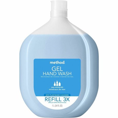 Method Sea Minerals Gel Hand Wash Refill - Sea Mineral ScentFor - Bottle Dispenser - Hand - Light Blue - Refillable, Cruelty-fre
