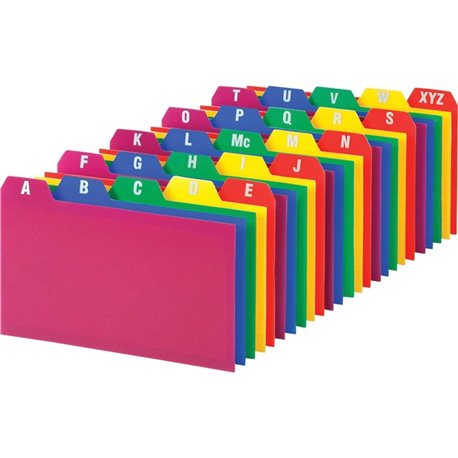 Oxford A-Z Poly Filing Index Cards - Printed Tab(s) - Character - A-Z - 5 Tab(s)/Set - 5" Divider Width x 3" Divider Length - As