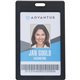 Advantus Vertical Rigid ID Badge Holder - Support 2" x 3.25" Media - Vertical - Plastic - 6 / Pack - Black