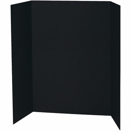 Pacon Presentation Boards - 36" Height x 48" Width - Black Surface - Tri-fold - 24 / Carton