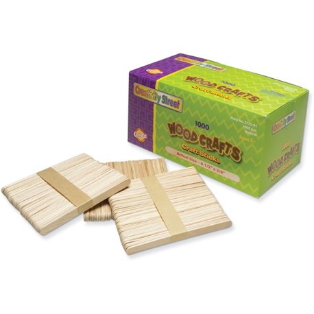 Creativity Street Regular Craft Sticks - Art Project, Craft Project - 5.50"Height x 0.38"Width x 4.50"Length - 1 / Box - Natural