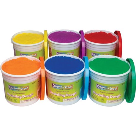 Creativity Street Modeling Dough - Modeling - 6 / Carton - Red, Blue, Yellow, Green, Orange, Purple