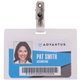 Advantus Strap Clip Self-laminating Badge Holders - Support 3.50" x 2.25" Media - Horizontal - 4" x 2.9" x - 25 / Pack - Clear