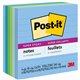 Post-it Super Sticky Lined Notes - Oasis Color Collection - 540 - 4" x 4" - Square - 90 Sheets per Pad - Ruled - Washed Denim, F