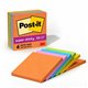 Post-it Super Sticky Lined Notes - Energy Boost Color Collection - 540 - 4" x 4" - Square - 90 Sheets per Pad - Ruled - Vital Or