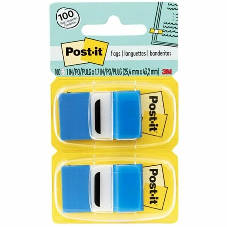 Post-it Blue Flag Value Pack - 600 x Blue - 1" x 1 3/4" - Rectangle - Unruled - Blue - Removable, Repositionable, Reusable - 600