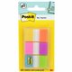 Post-it Flags - 60 - 1" x 1 3/4" - Rectangle - Unruled - Orange, Blue, Green, Pink, Yellow, Purple, Assorted - Reusable, Reposit