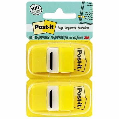 Post-it Yellow Flag Value Pack - 600 x Yellow - 1" x 1 3/4" - Rectangle - Unruled - Yellow - Removable, Writable, Repositionable