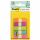 Post-it Flags in On-the-Go Dispenser - Bright Colors - 100 x Assorted - 1/2" x 1 3/4" - Orange, Purple, Green, Blue, Pink - Remo